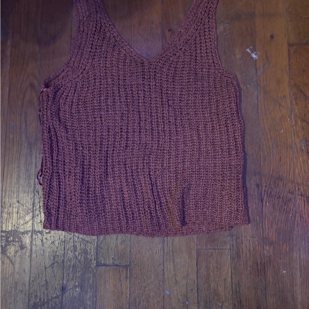moon & madison Knit Tank Top - Brown